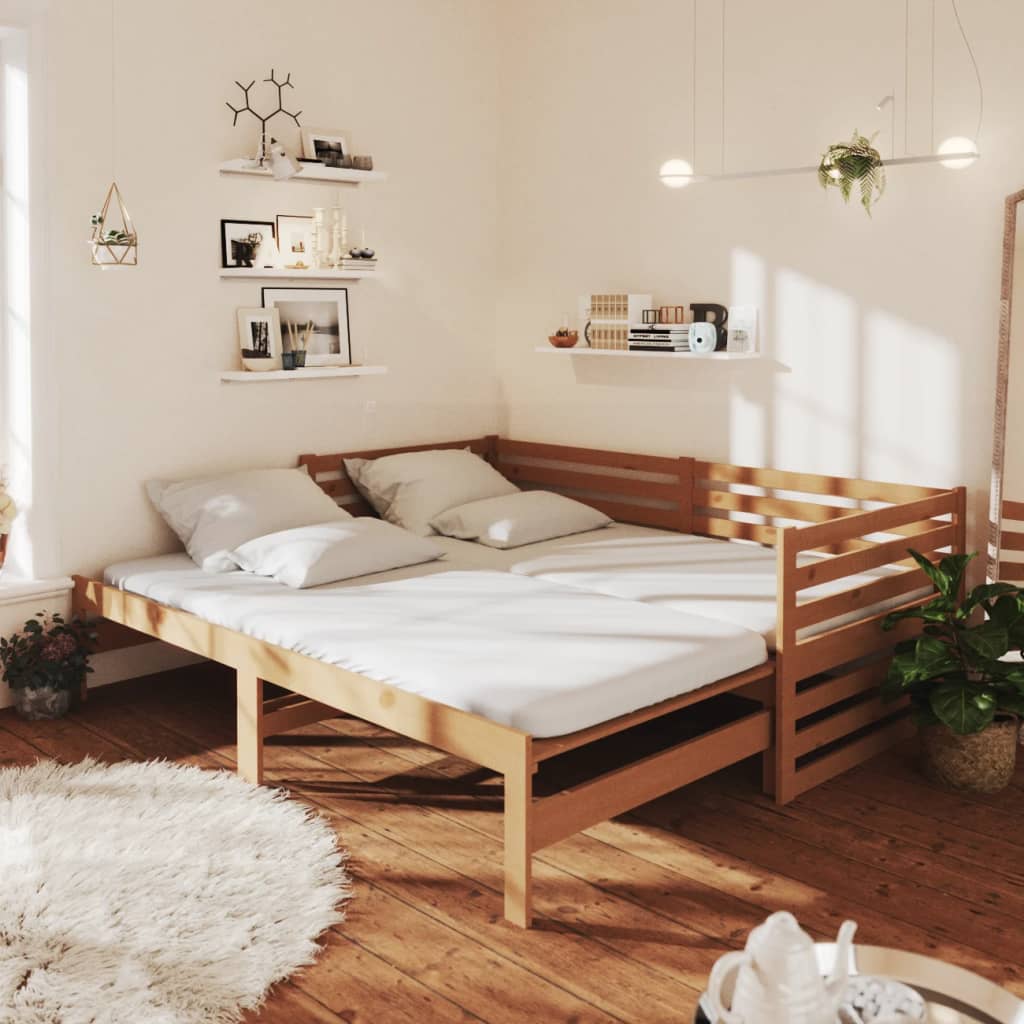 Päivävuode ulosvedettävä hunajanrusk. täysi mänty 2x(90x200) cm - Sisustajankoti.fi
