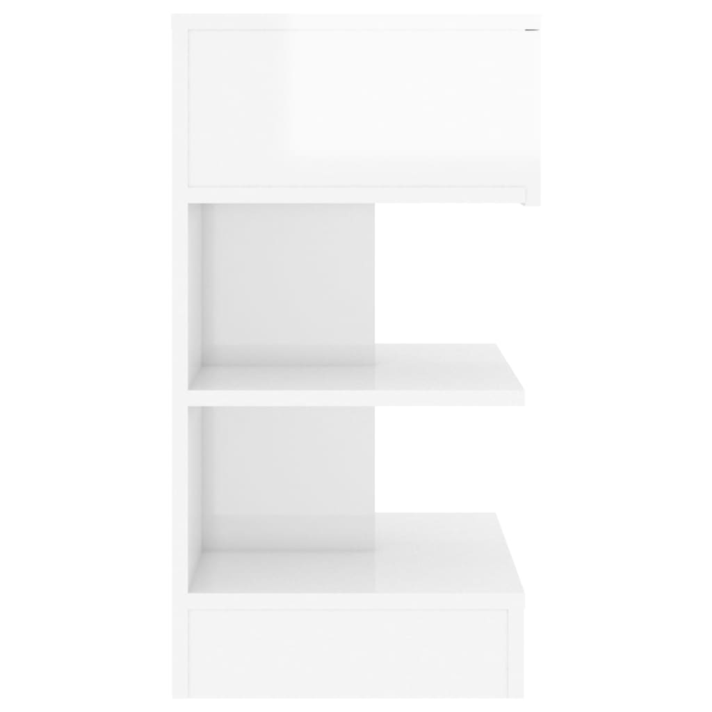 Yöpöydät 2 kpl korkeakiilto valkoinen 40x35x65 cm - Sisustajankoti.fi