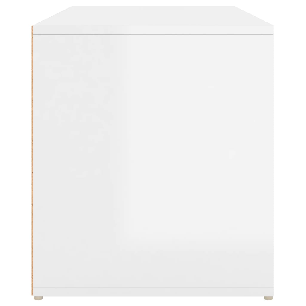 Eteisen penkki korkeakiilto valkoinen 80x40x45 cm lastulevy - Sisustajankoti.fi
