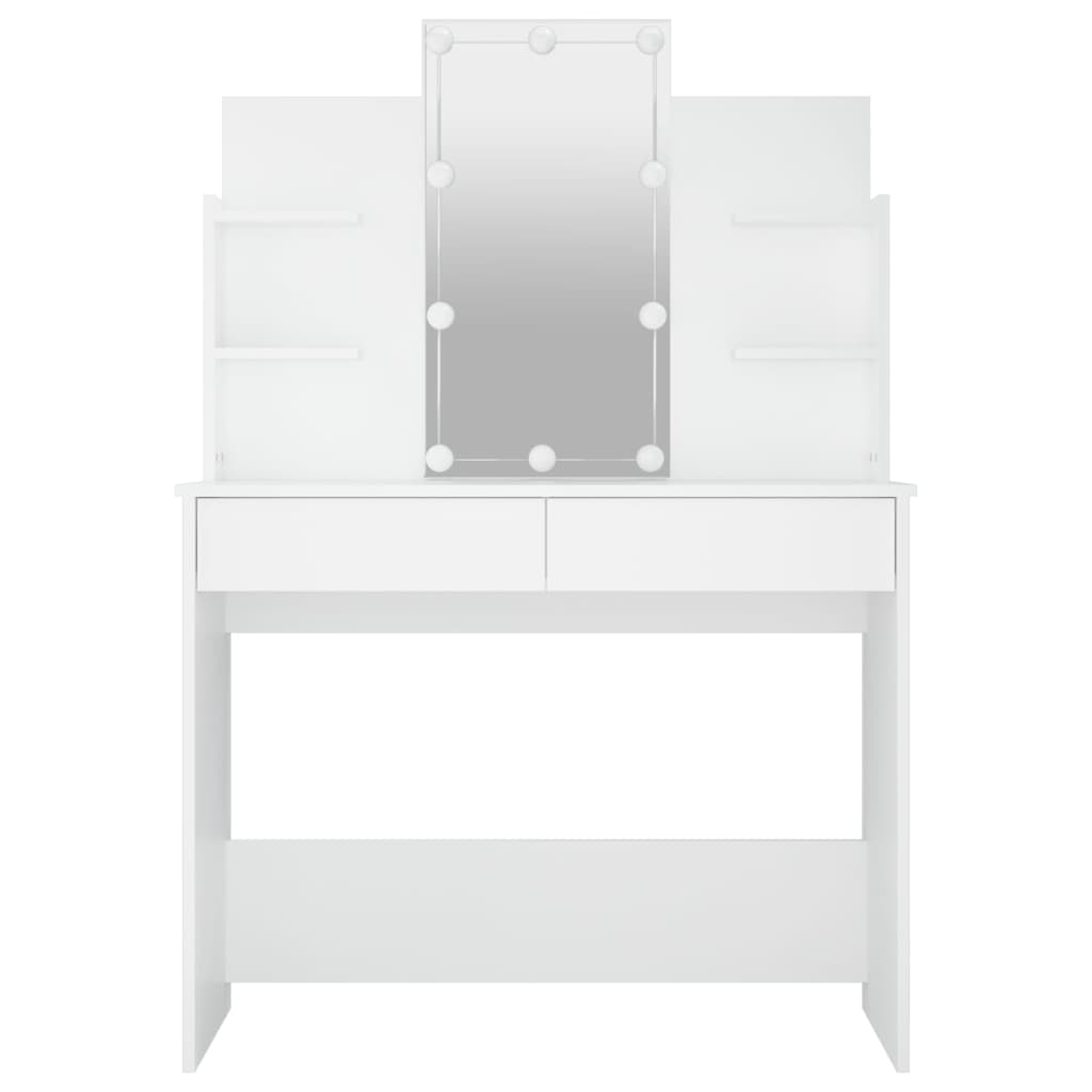 Peilipöytä LED-valoilla valkoinen 96x40x142 cm - Sisustajankoti.fi