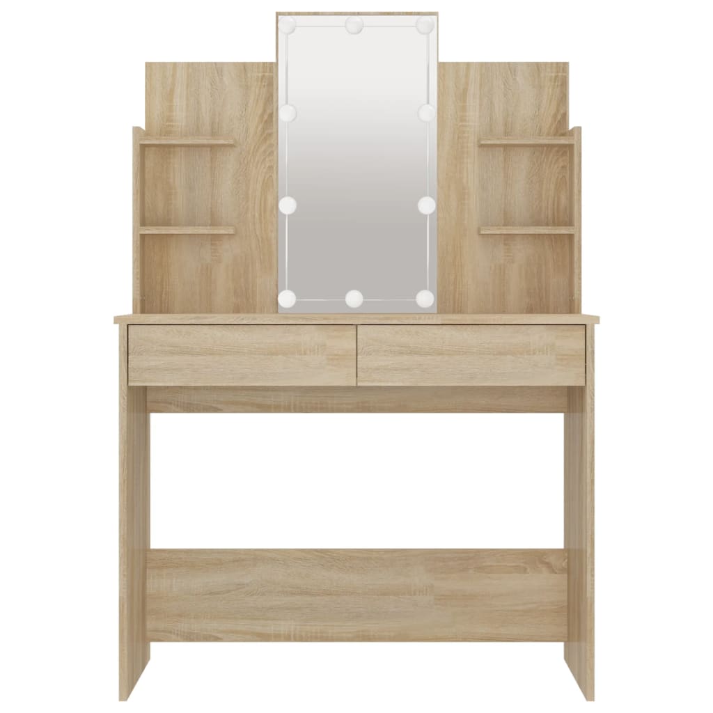 Peilipöytä LED-valoilla Sonoma-tammi 96x40x142 cm - Sisustajankoti.fi