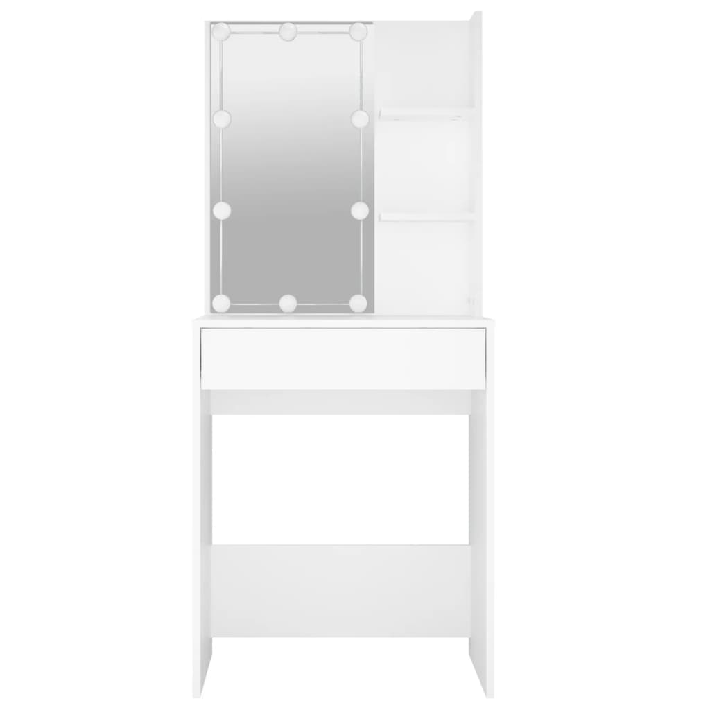 Peilipöytä LED-valoilla valkoinen 60x40x140 cm - Sisustajankoti.fi
