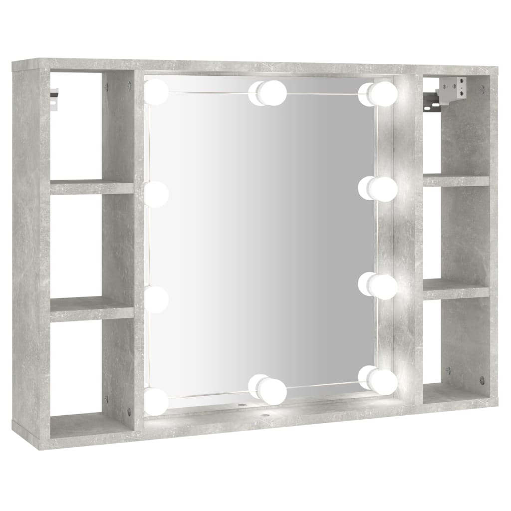 Peilikaappi LED-valoilla betoninharmaa 76x15x55 cm - Sisustajankoti.fi