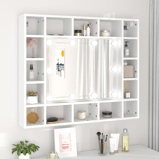 Peilikaappi LED-valoilla valkoinen 91x15x76,5 cm - Sisustajankoti.fi