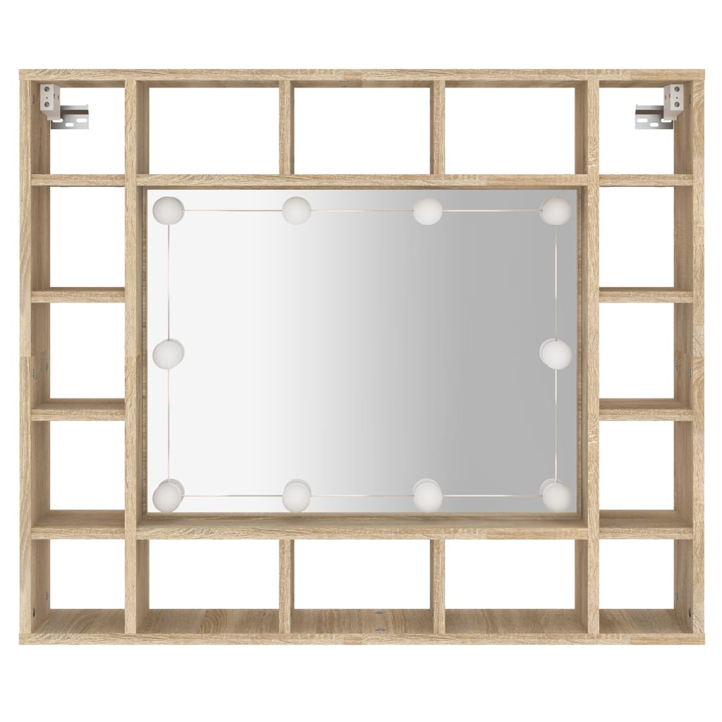 Peilikaappi LED-valoilla Sonoma-tammi 91x15x76,5 cm - Sisustajankoti.fi