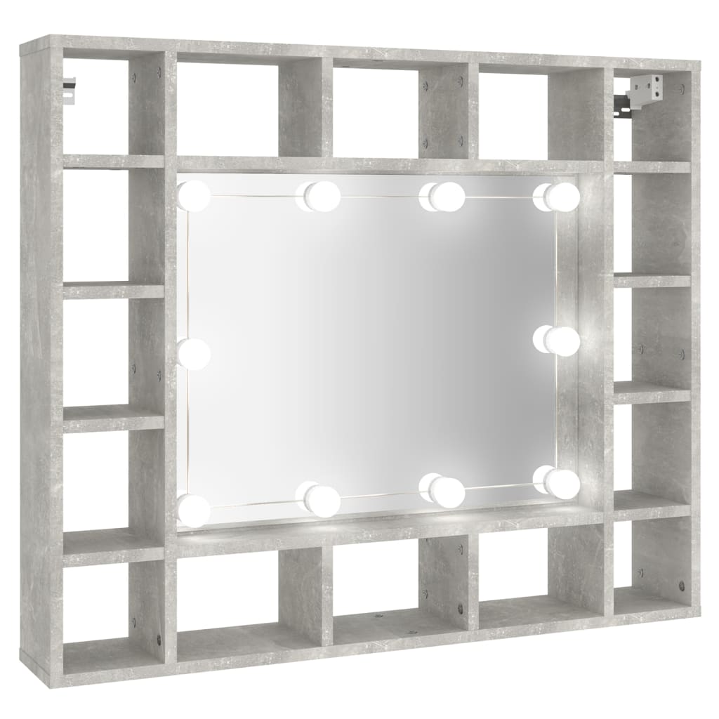 Peilikaappi LED-valoilla betoninharmaa 91x15x76,5 cm - Sisustajankoti.fi