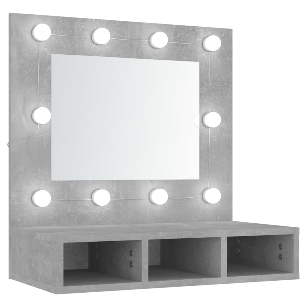 Peilikaappi LED-valoilla betoninharmaa 60x31,5x62 cm - Sisustajankoti.fi