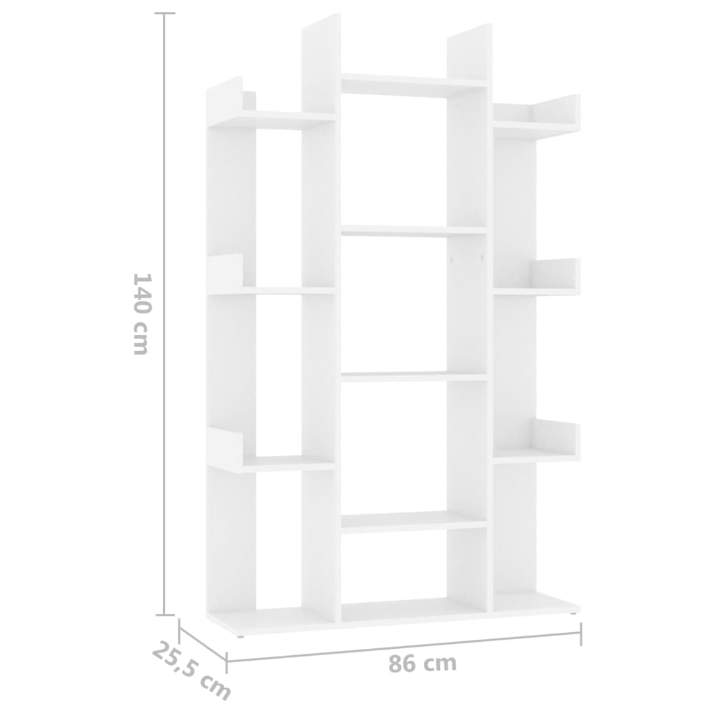 Kirjahylly valkoinen 86x25,5x140 cm lastulevy - Sisustajankoti.fi