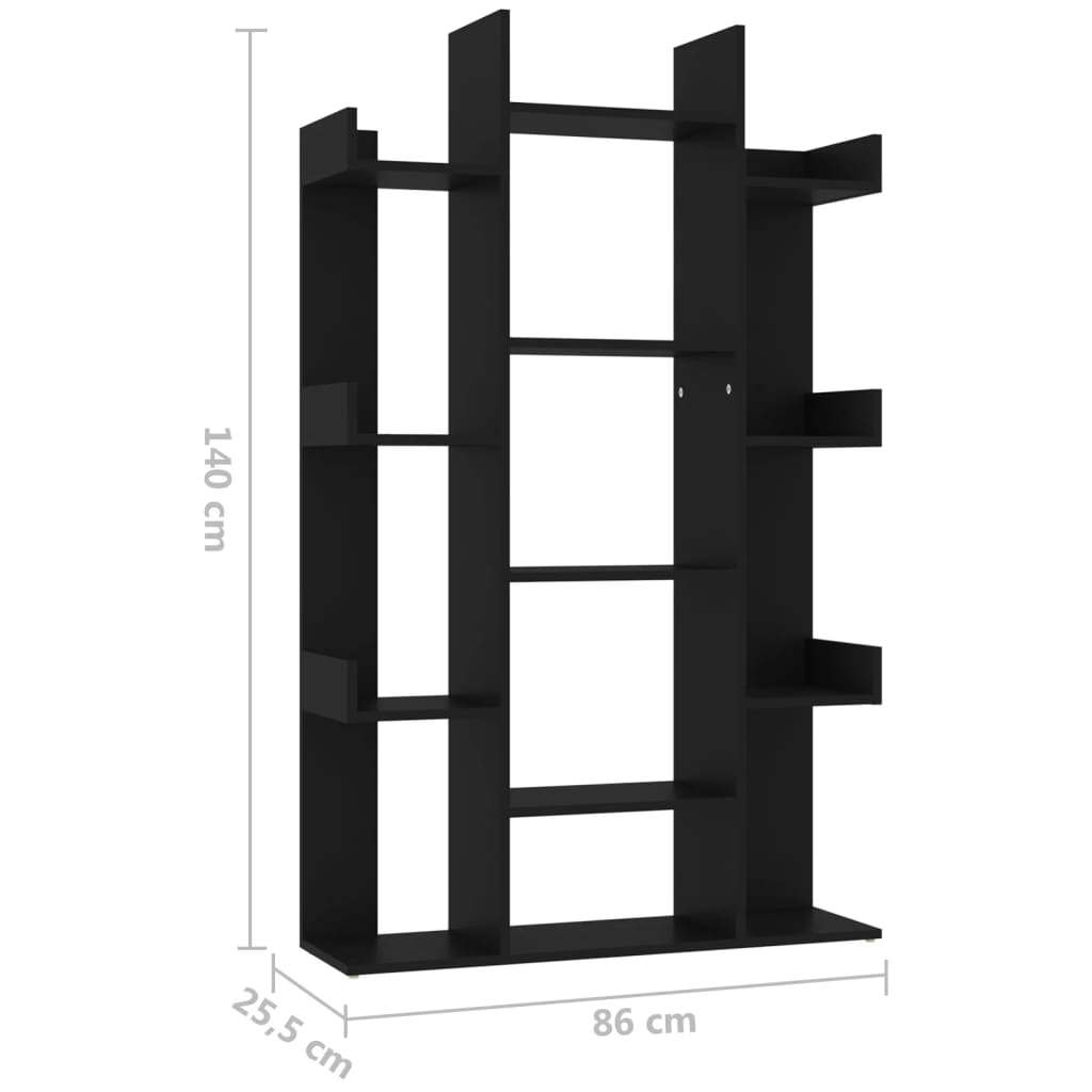Kirjahylly musta 86x25,5x140 cm lastulevy - Sisustajankoti.fi