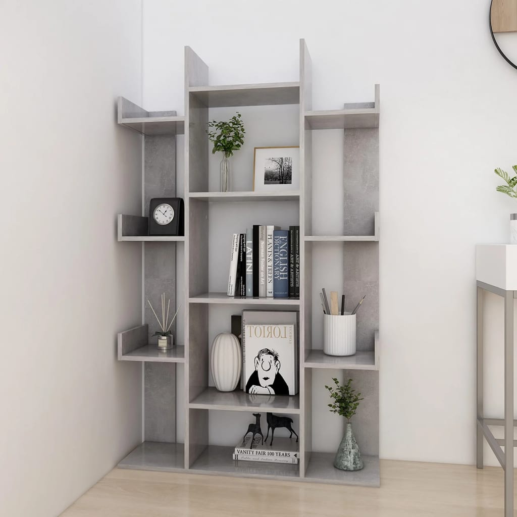 Kirjahylly betoninharmaa 86x25,5x140 cm lastulevy - Sisustajankoti.fi