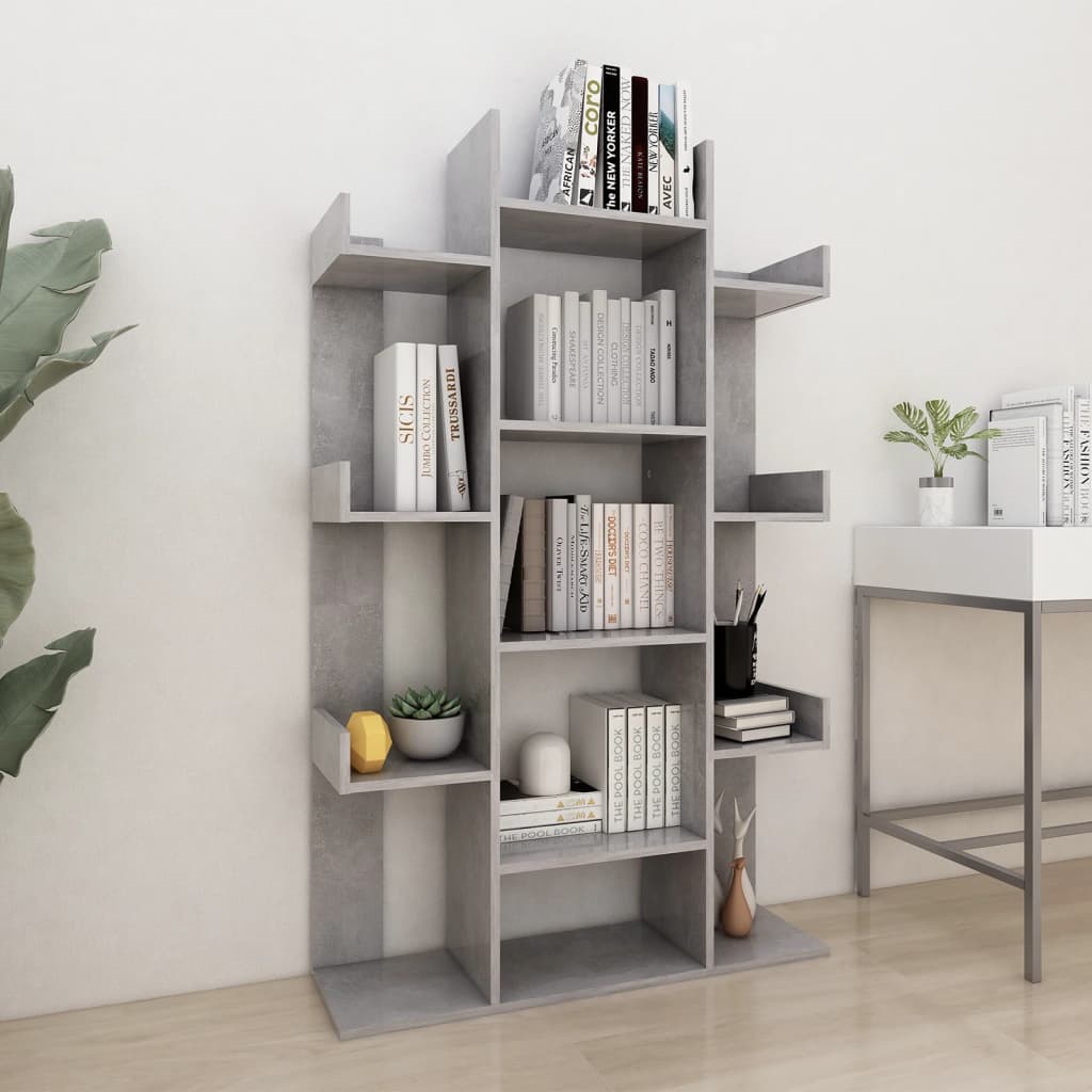 Kirjahylly betoninharmaa 86x25,5x140 cm lastulevy - Sisustajankoti.fi