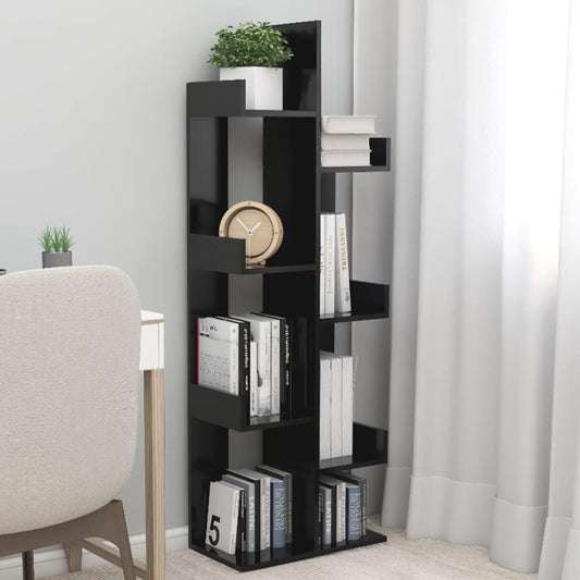 Kirjahylly musta 48x25,5x140 cm lastulevy - Sisustajankoti.fi