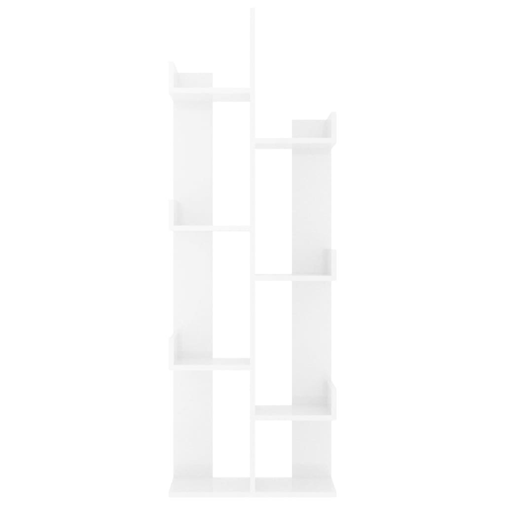 Kirjahylly korkeakiilto valkoinen 48x25,5x140 cm lastulevy - Sisustajankoti.fi