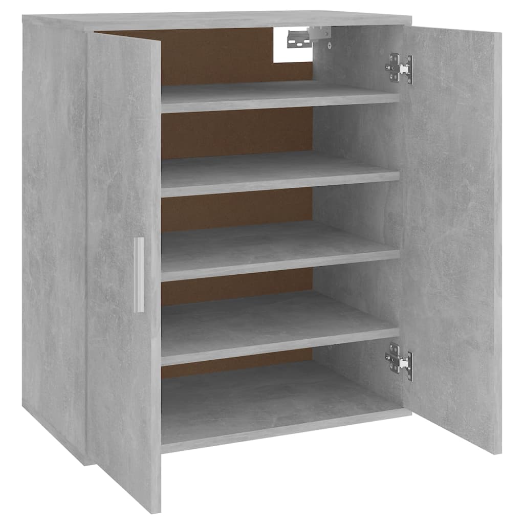 Kenkäkaappi betoninharmaa 60x35x70 cm lastulevy - Sisustajankoti.fi