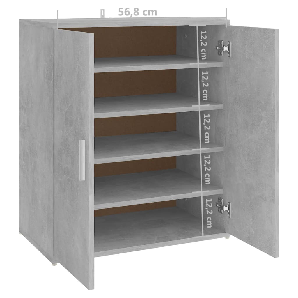 Kenkäkaappi betoninharmaa 60x35x70 cm lastulevy - Sisustajankoti.fi