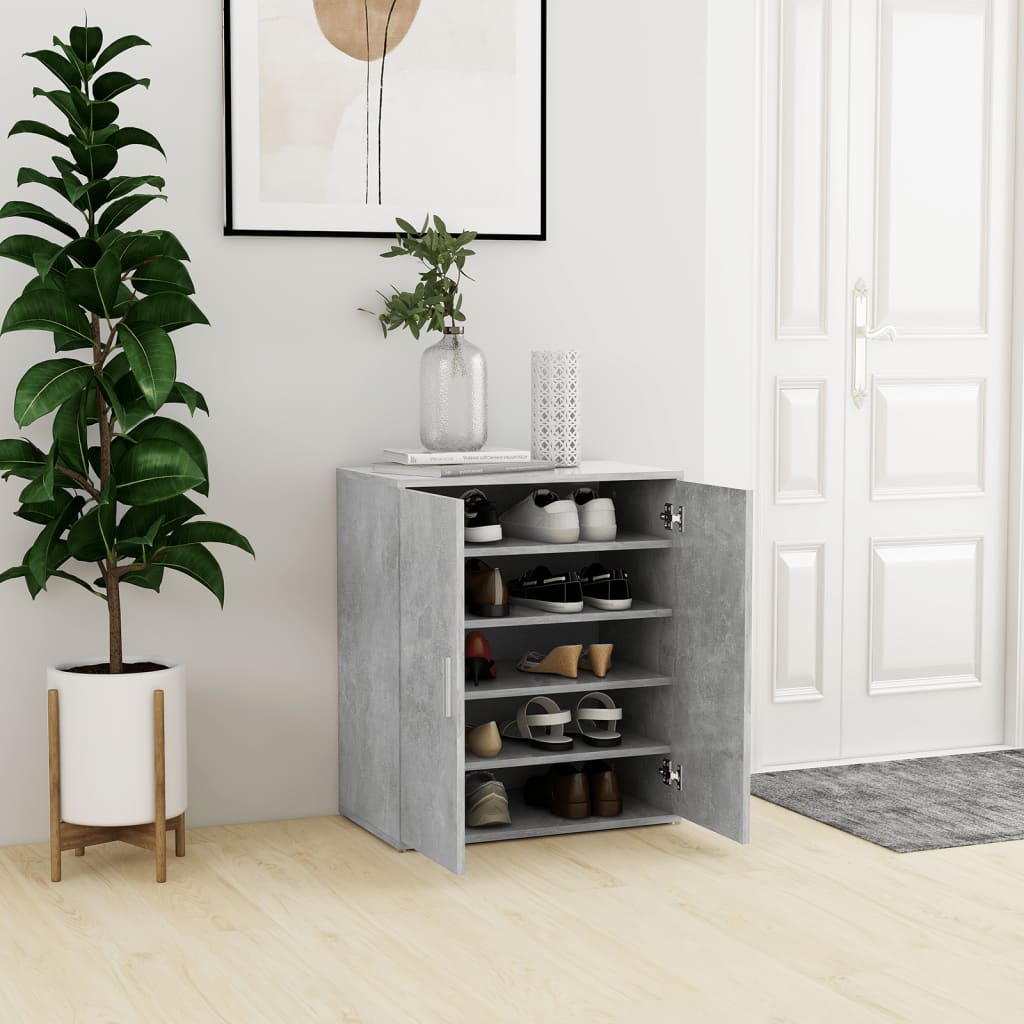Kenkäkaappi betoninharmaa 60x35x70 cm lastulevy - Sisustajankoti.fi