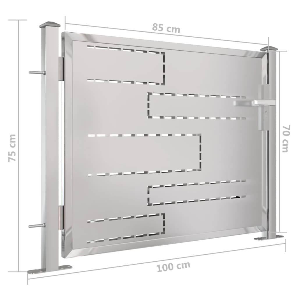 Puutarhaportti 100x75 cm ruostumaton teräs - Sisustajankoti.fi