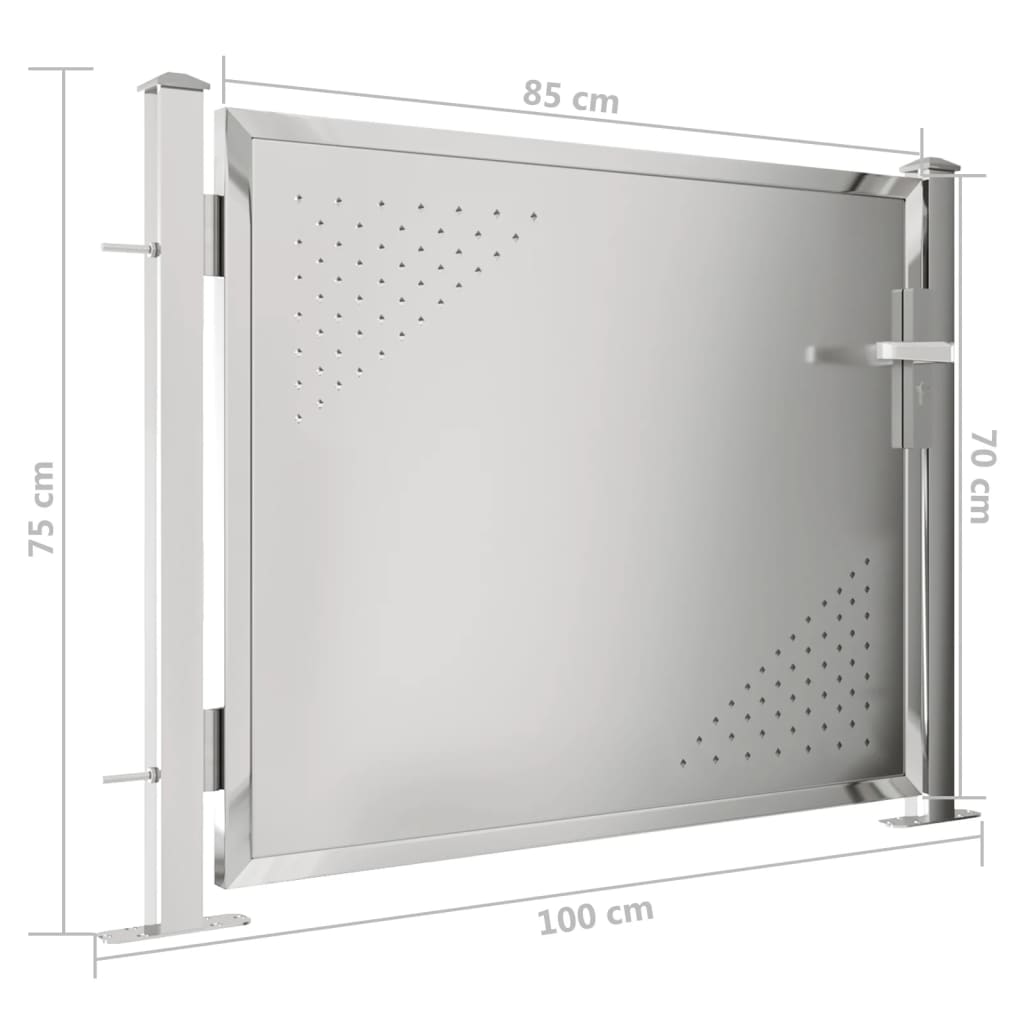 Puutarhaportti 100x75 cm ruostumaton teräs - Sisustajankoti.fi