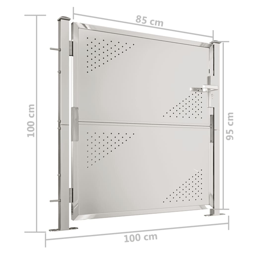 Puutarhaportti 100x100 cm ruostumaton teräs - Sisustajankoti.fi