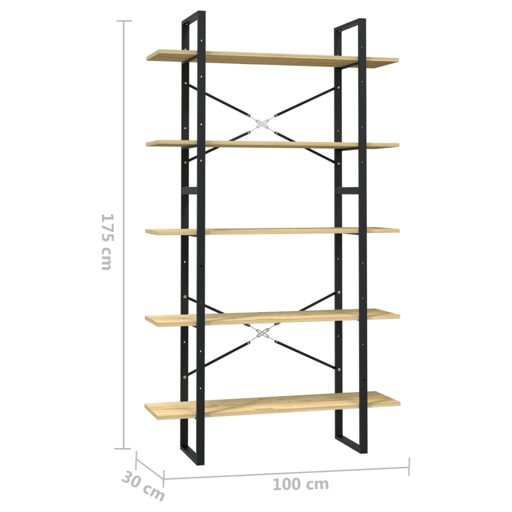 5-tasoinen Kirjahylly 100x30x175 cm mänty - Sisustajankoti.fi