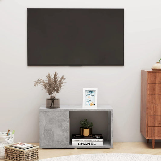 TV-taso betoninharmaa 60x24x32 cm lastulevy - Sisustajankoti.fi