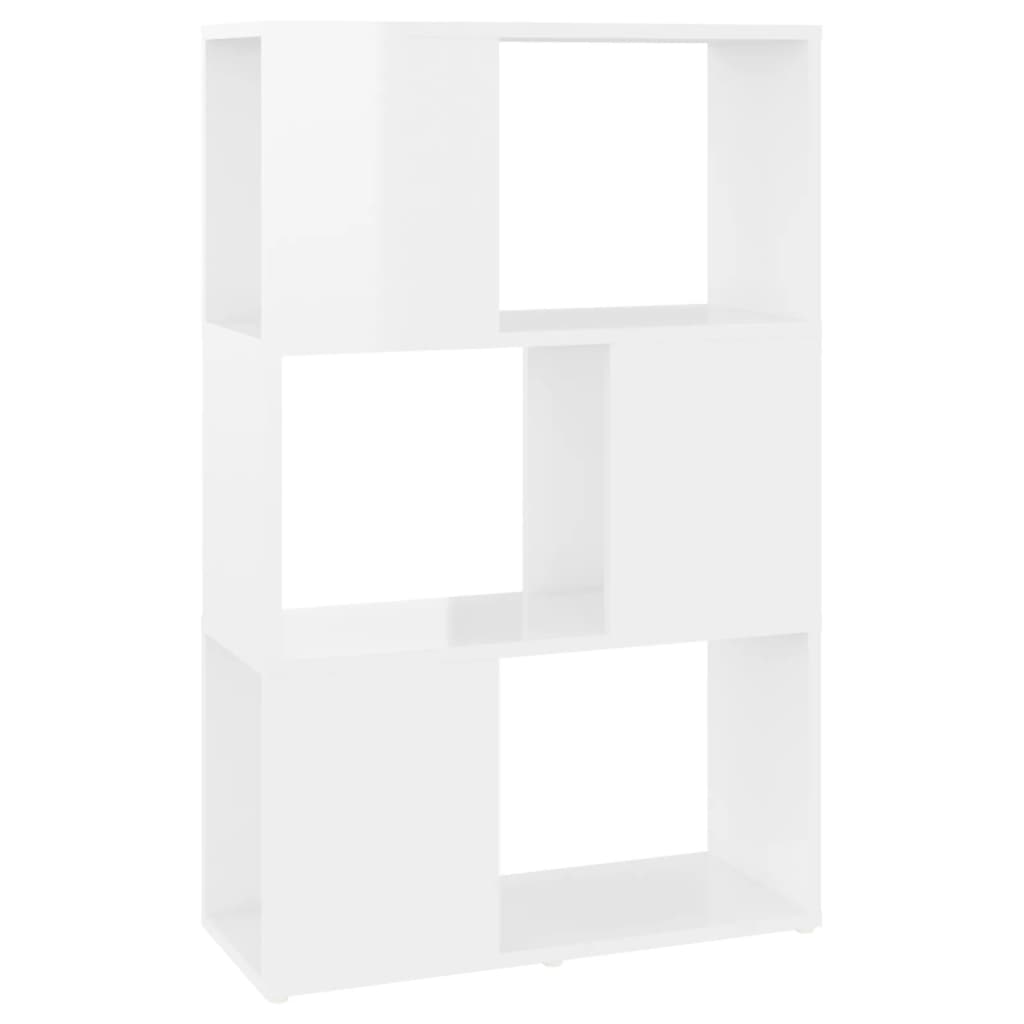 Kirjahylly/tilanjakaja korkeakiilto valk. 60x24x94 cm lastulevy - Sisustajankoti.fi