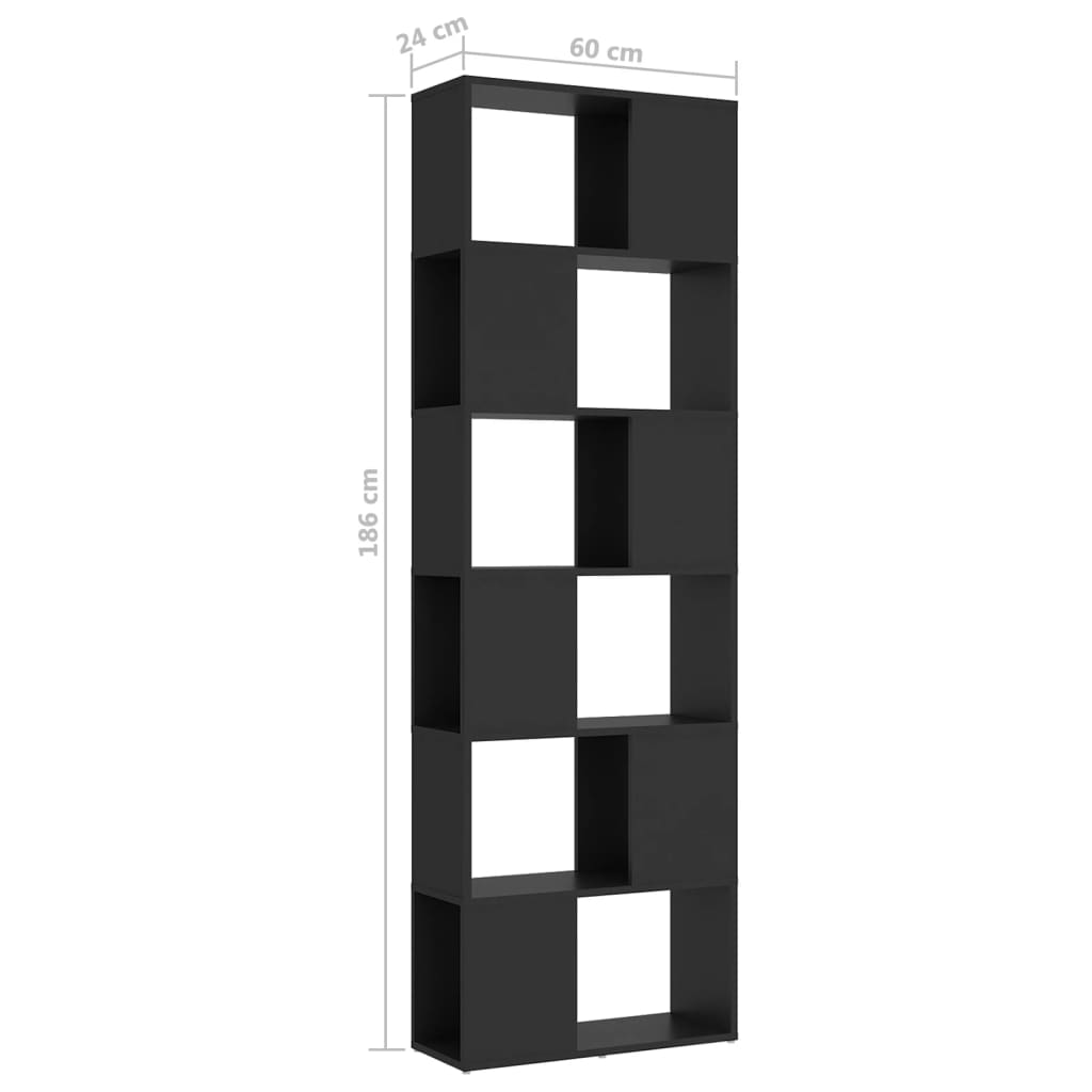 Kirjahylly/tilanjakaja harmaa 60x24x186 cm lastulevy - Sisustajankoti.fi