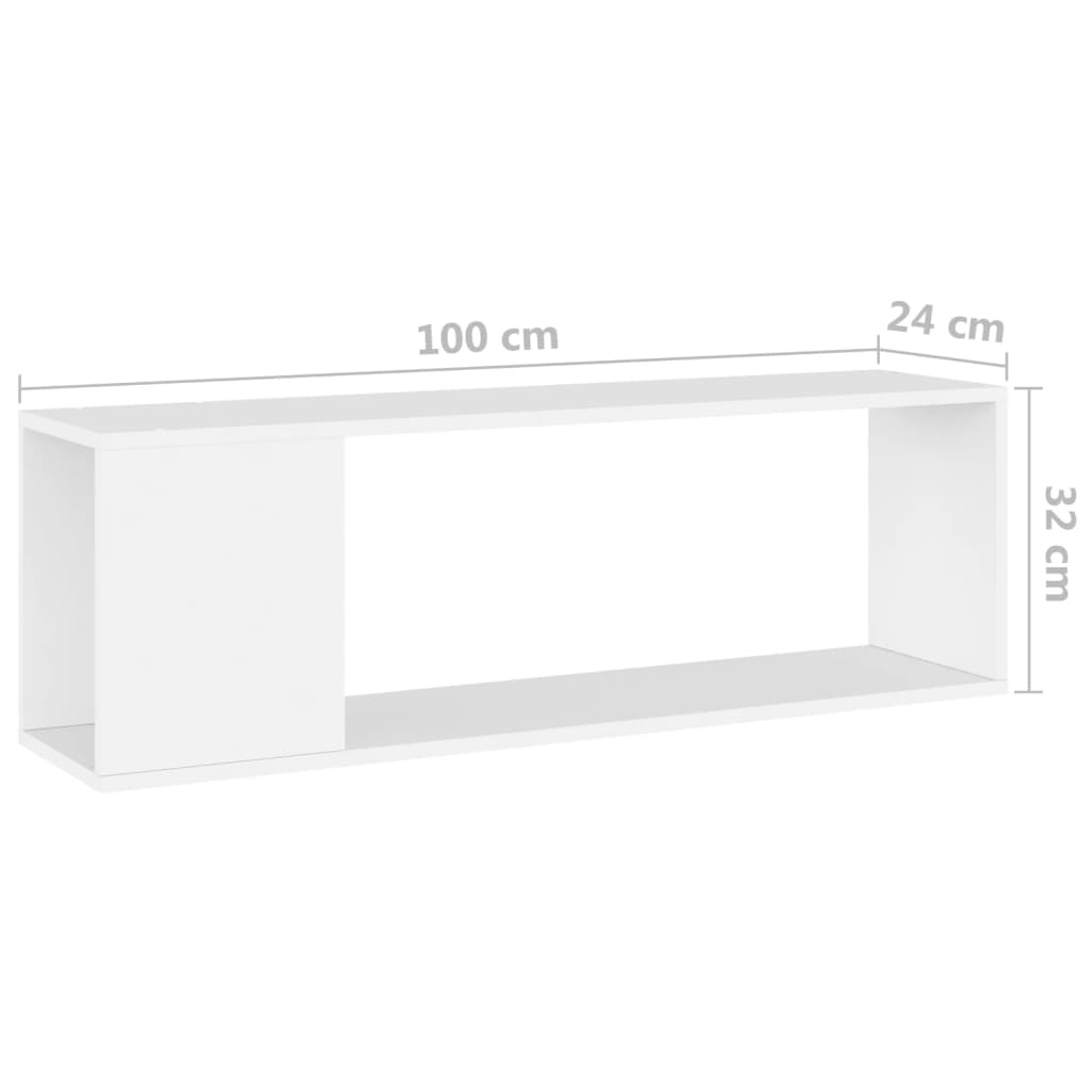 TV-taso valkoinen 100x24x32 cm lastulevy - Sisustajankoti.fi