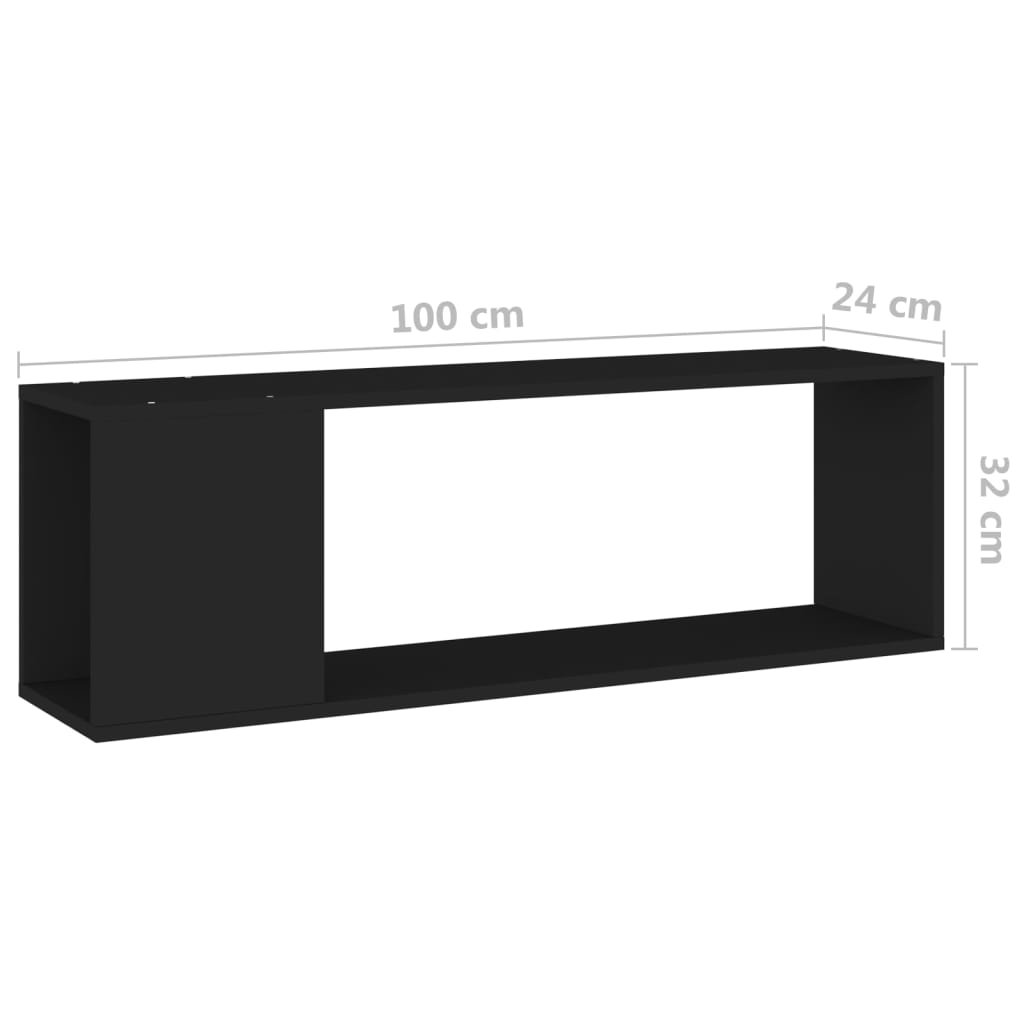 TV-taso musta 100x24x32 cm lastulevy - Sisustajankoti.fi