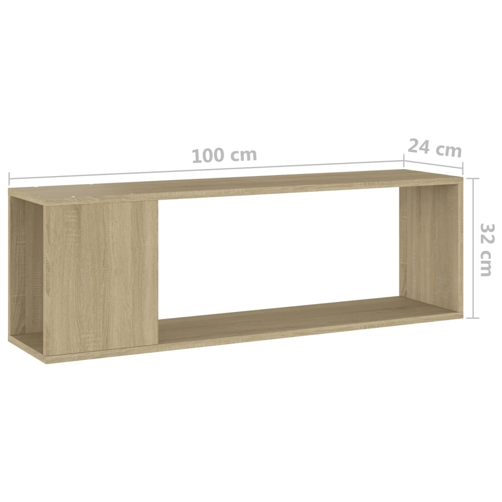 TV-taso Sonoma-tammi 100x24x32 cm lastulevy - Sisustajankoti.fi