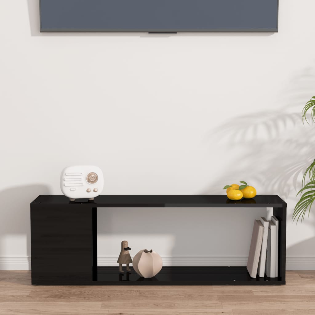 TV-taso korkeakiilto musta 100x24x32 cm - Sisustajankoti.fi