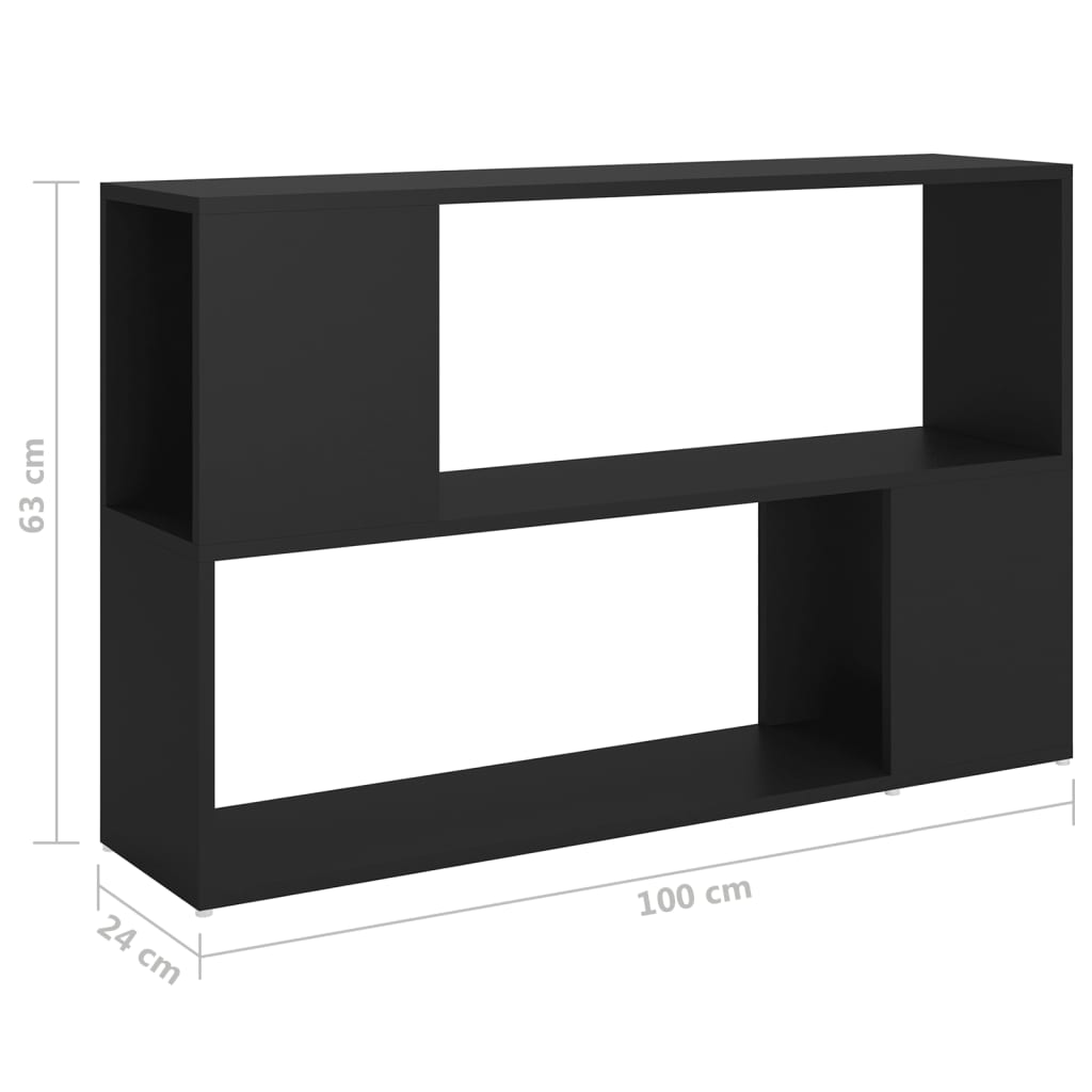 Kirjahylly musta 100x24x63 cm lastulevy - Sisustajankoti.fi