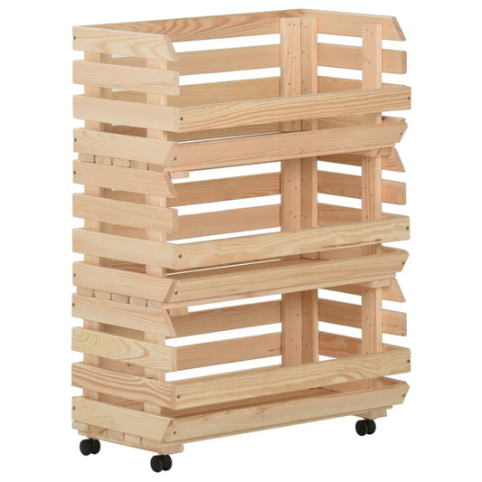 Vihanneskärry 57x30x80 cm täysi mänty - Sisustajankoti.fi