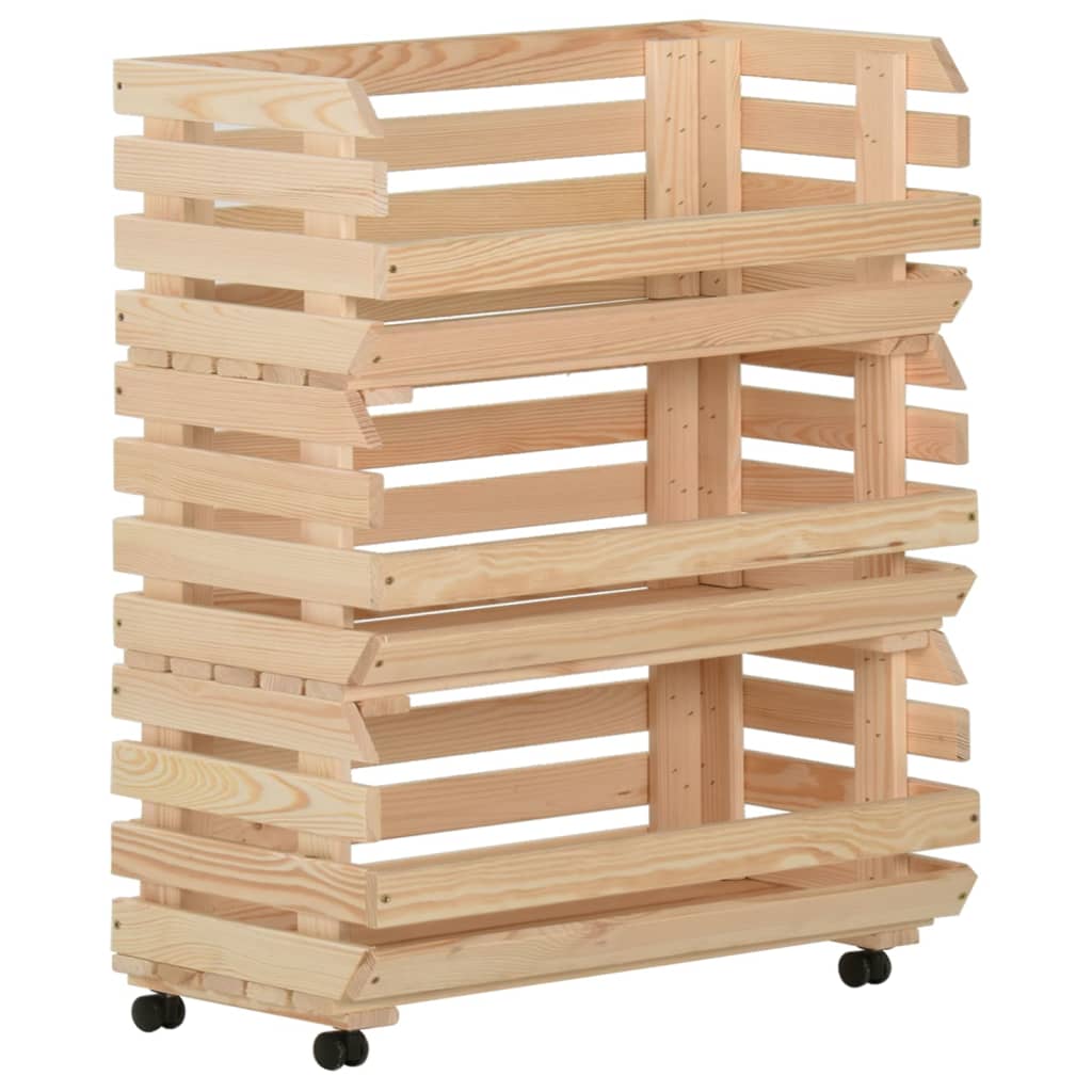 Vihanneskärry 77x30x80 cm täysi mänty - Sisustajankoti.fi