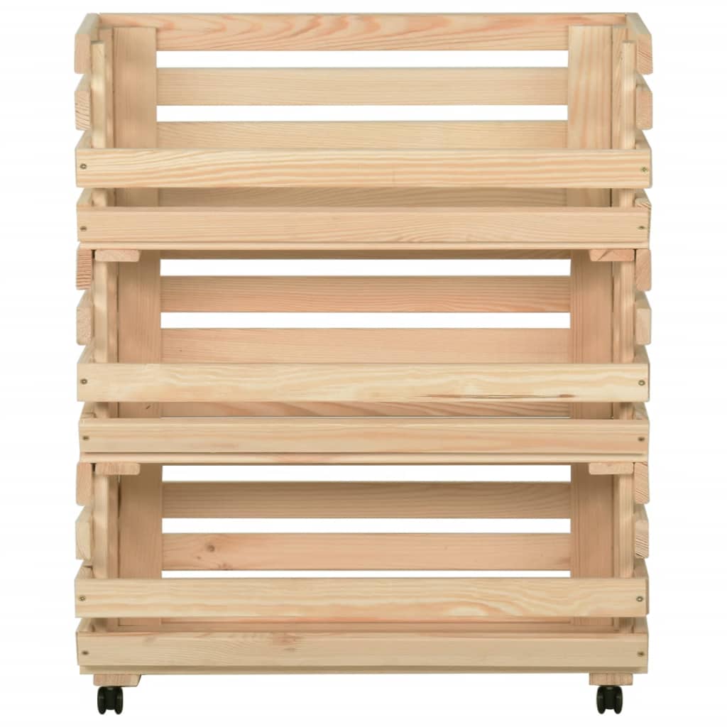 Vihanneskärry 77x30x80 cm täysi mänty - Sisustajankoti.fi