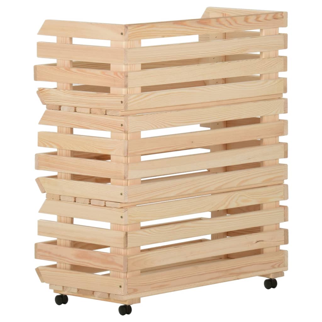 Vihanneskärry 77x30x80 cm täysi mänty - Sisustajankoti.fi