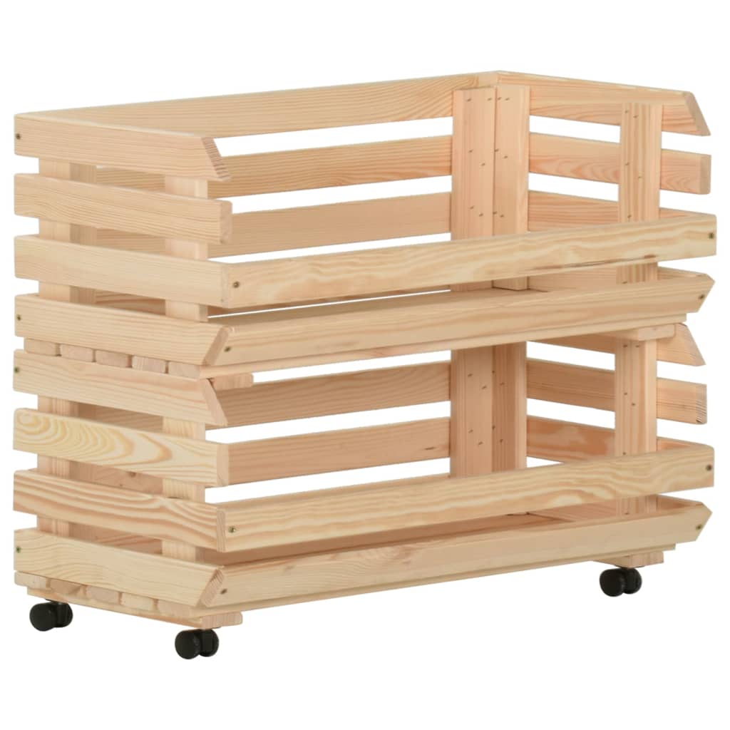 Vihanneskärry 77x30x80 cm täysi mänty - Sisustajankoti.fi