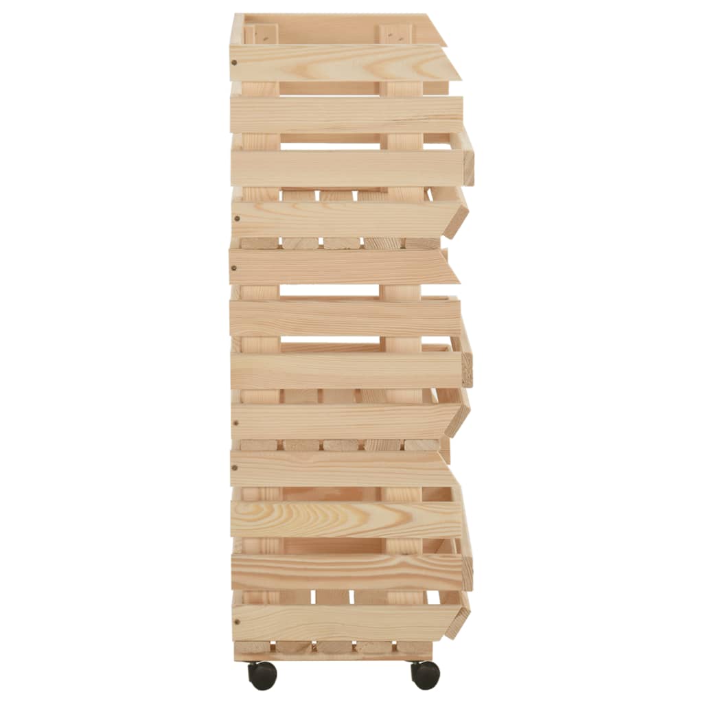 Vihanneskärry 77x30x80 cm täysi mänty - Sisustajankoti.fi