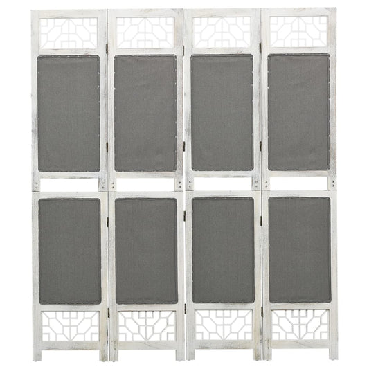 338555 4-Panel Room Divider Grey 140x165 cm Fabric - Sisustajankoti.fi