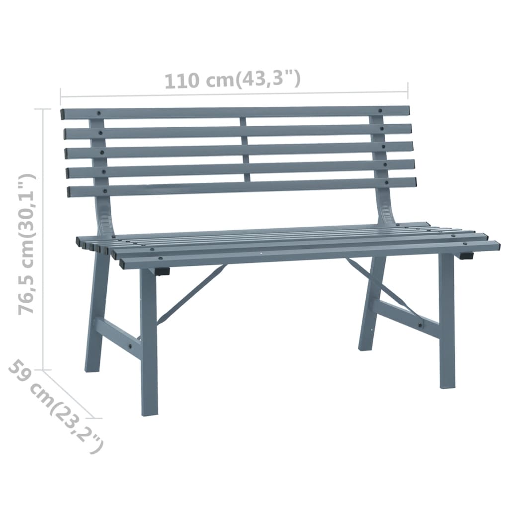 Puutarhapenkki 110 cm teräs harmaa - Sisustajankoti.fi