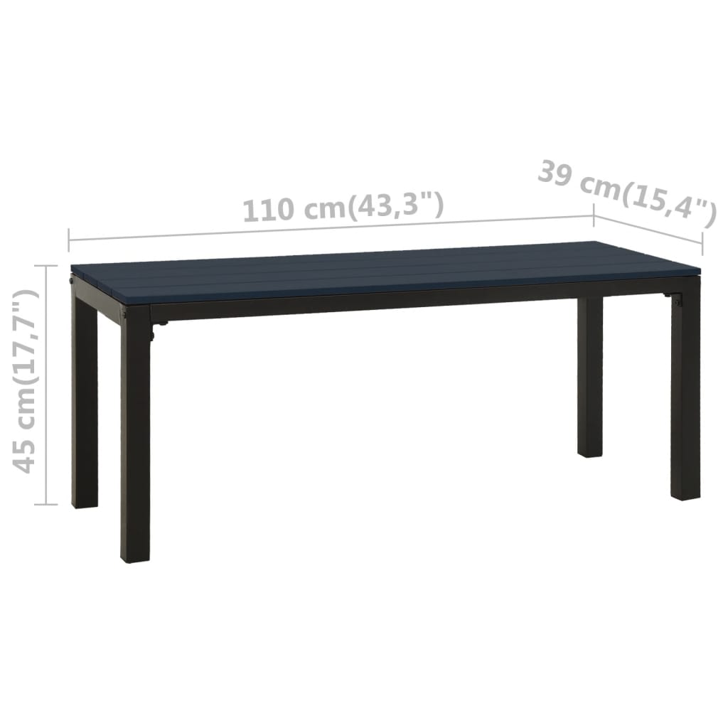 Puutarhapenkki 110 cm teräs ja puukomposiitti musta - Sisustajankoti.fi