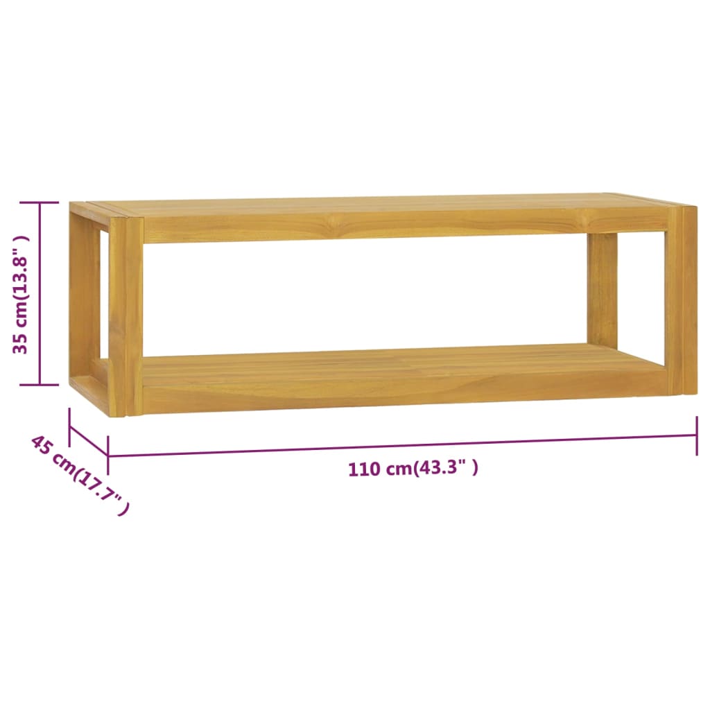 Seinäkiinnitettävä kylpyhuoneen kaappi 110x45x35cm täysi tiikki - Sisustajankoti.fi