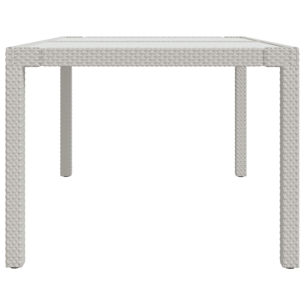Puutarhapöytä 150x90x75cm karkaistu lasi ja polyrottinki valk. - Sisustajankoti.fi