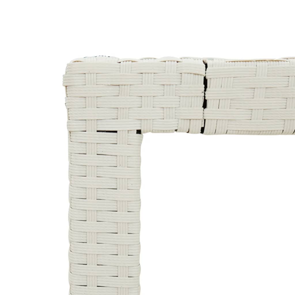 Puutarhapöytä 150x90x75cm karkaistu lasi ja polyrottinki valk. - Sisustajankoti.fi