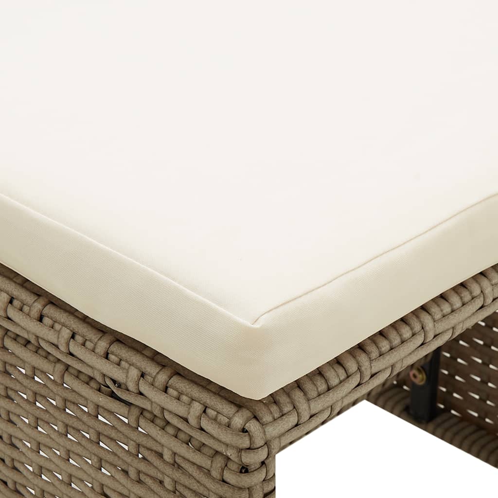 Puutarhajakkarat tyynyillä 4 kpl polyrottinki beige - Sisustajankoti.fi