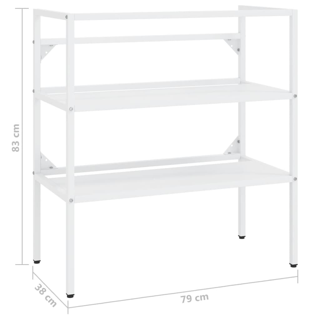 Kylpyhuoneen pesualtaan kehys valkoinen 79x38x83 cm rauta - Sisustajankoti.fi