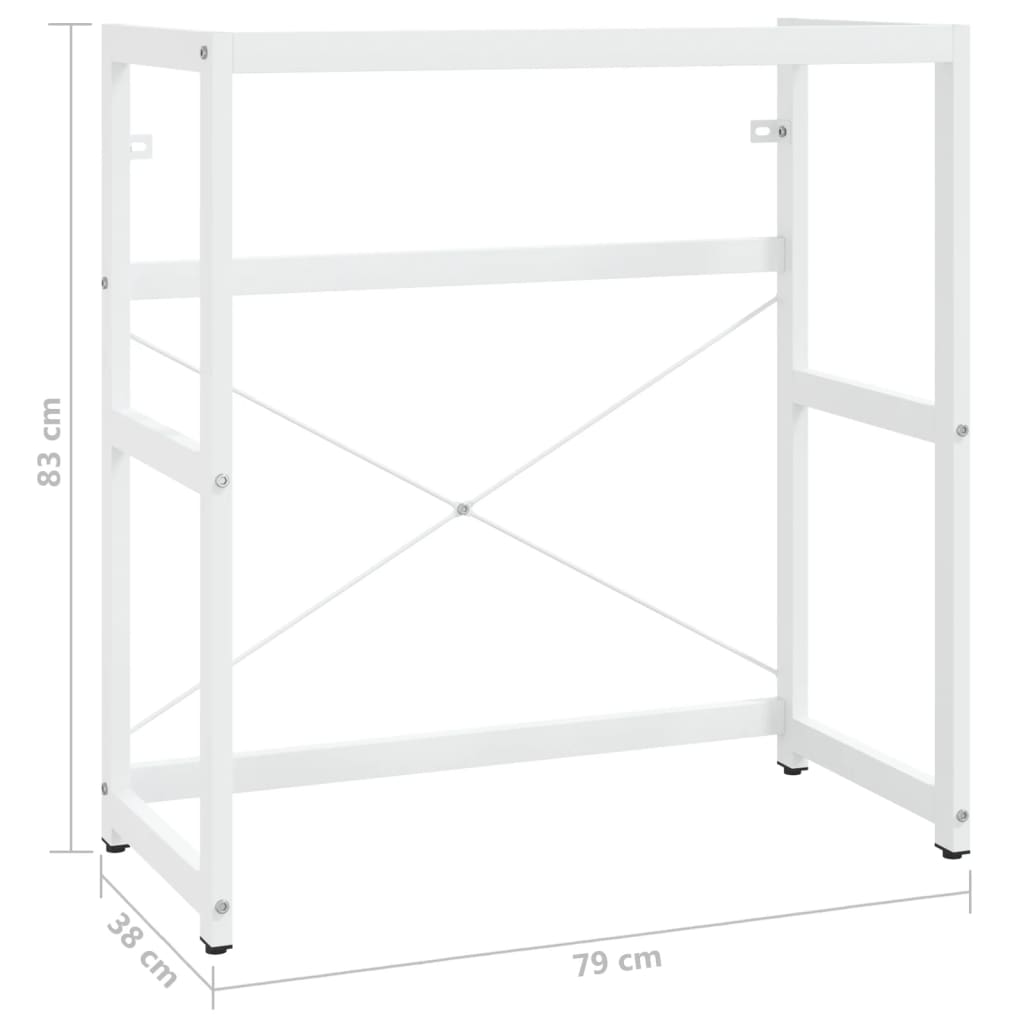 Kylpyhuoneen pesualtaan kehys valkoinen 79x38x83 cm rauta - Sisustajankoti.fi