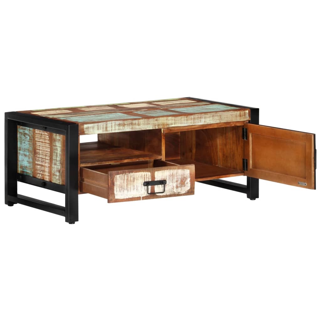 Sohvapöytä 100x50x41 cm kierrätetty täyspuu - Sisustajankoti.fi