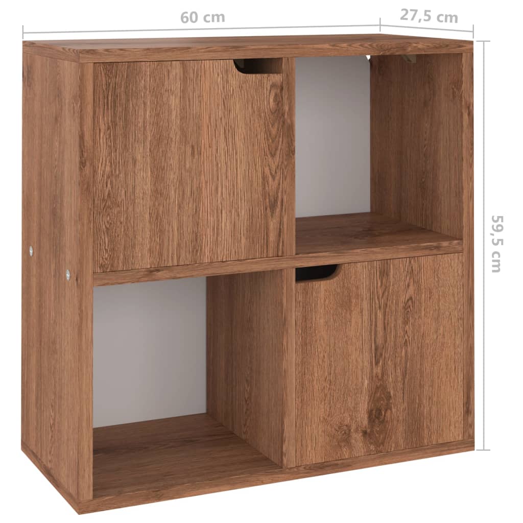 Kirjahylly ruskea tammi 60x27,5x59,5 cm lastulevy - Sisustajankoti.fi