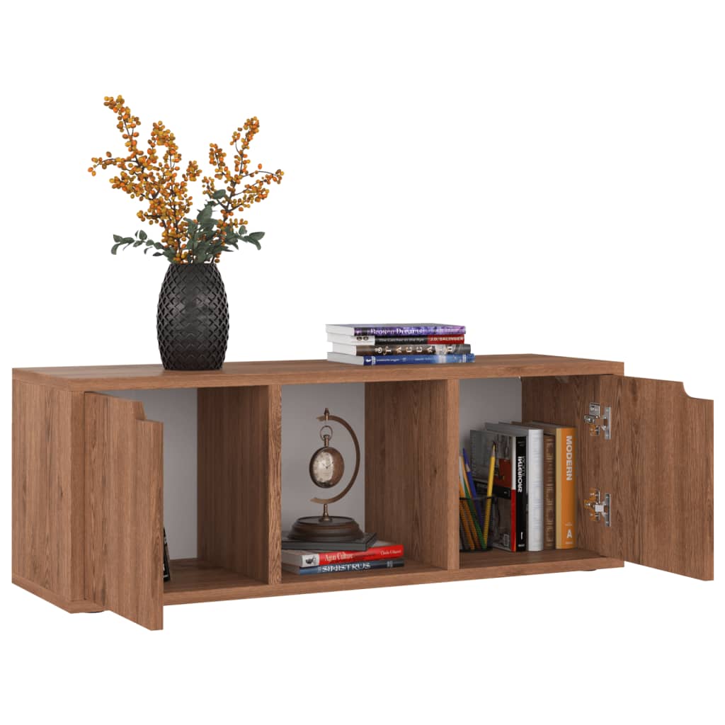 TV-taso ruskea tammi 88,5x27,5x30,5 cm lastulevy - Sisustajankoti.fi